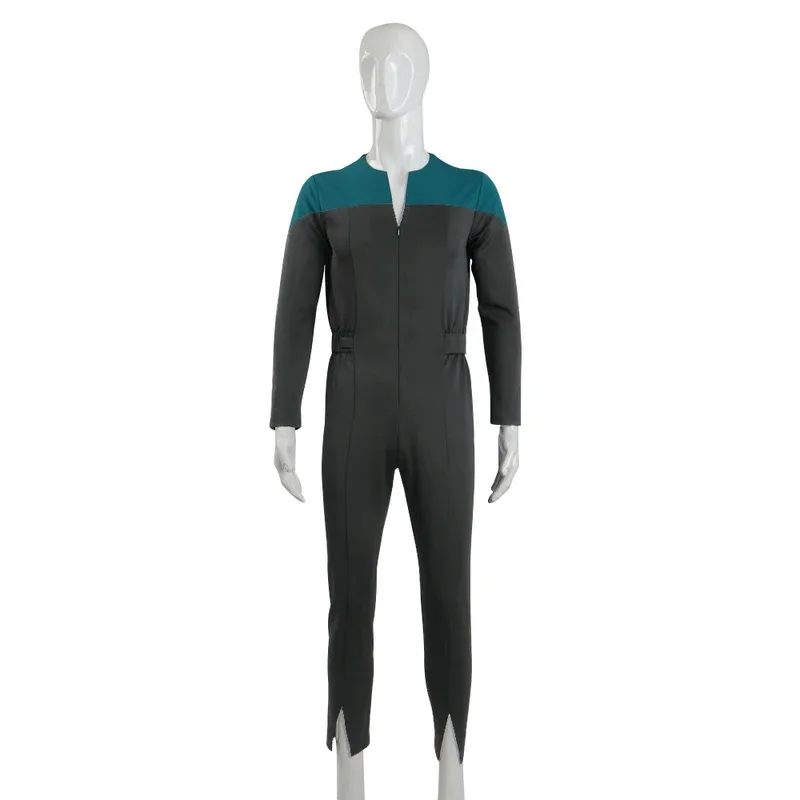 25COSStar Deep Space Nine rek Commander Sisko Duty Uniform بذلة زرقاء أزياء تنكرية لحفلات الهالوين