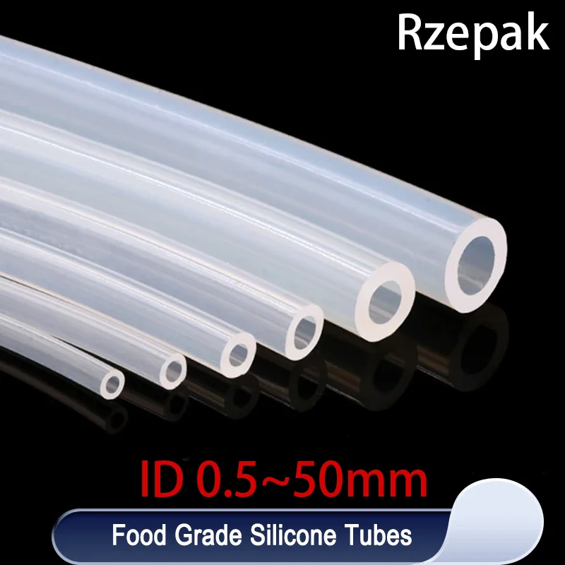 1M Food Grade Silicone Rubber Hose Transparent Flexible Silicone Tube Diameter 1 2 4 5 6 7 8 9 10 11 12 14 16 18 20 30 50mm Tube