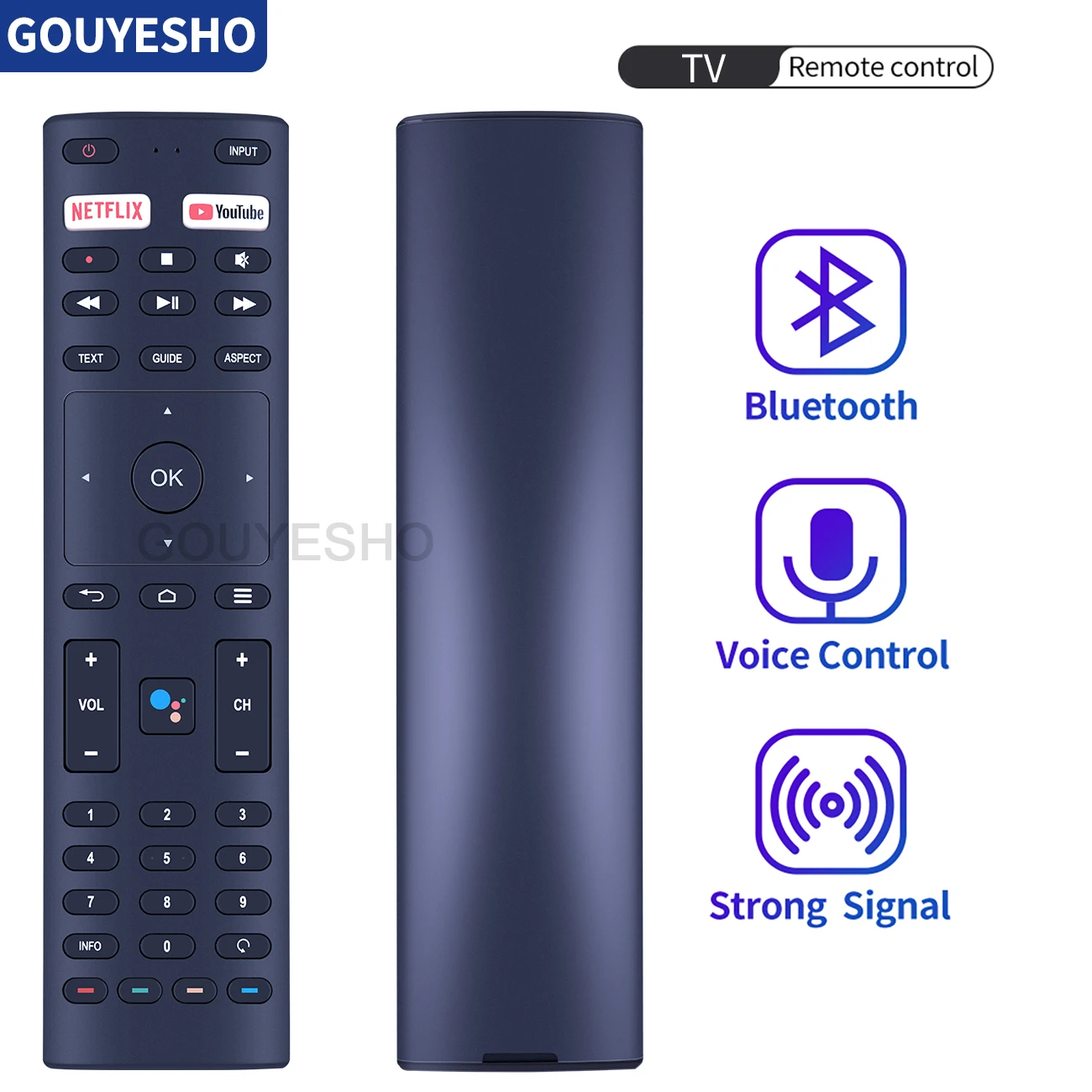 New Voice Remote Control for Konka 32H31A 40H33A 43U55A 50Q75A ANAM JVC AV-H323115A RC-N2409 RM-C3416 blaupunkt SMART TV