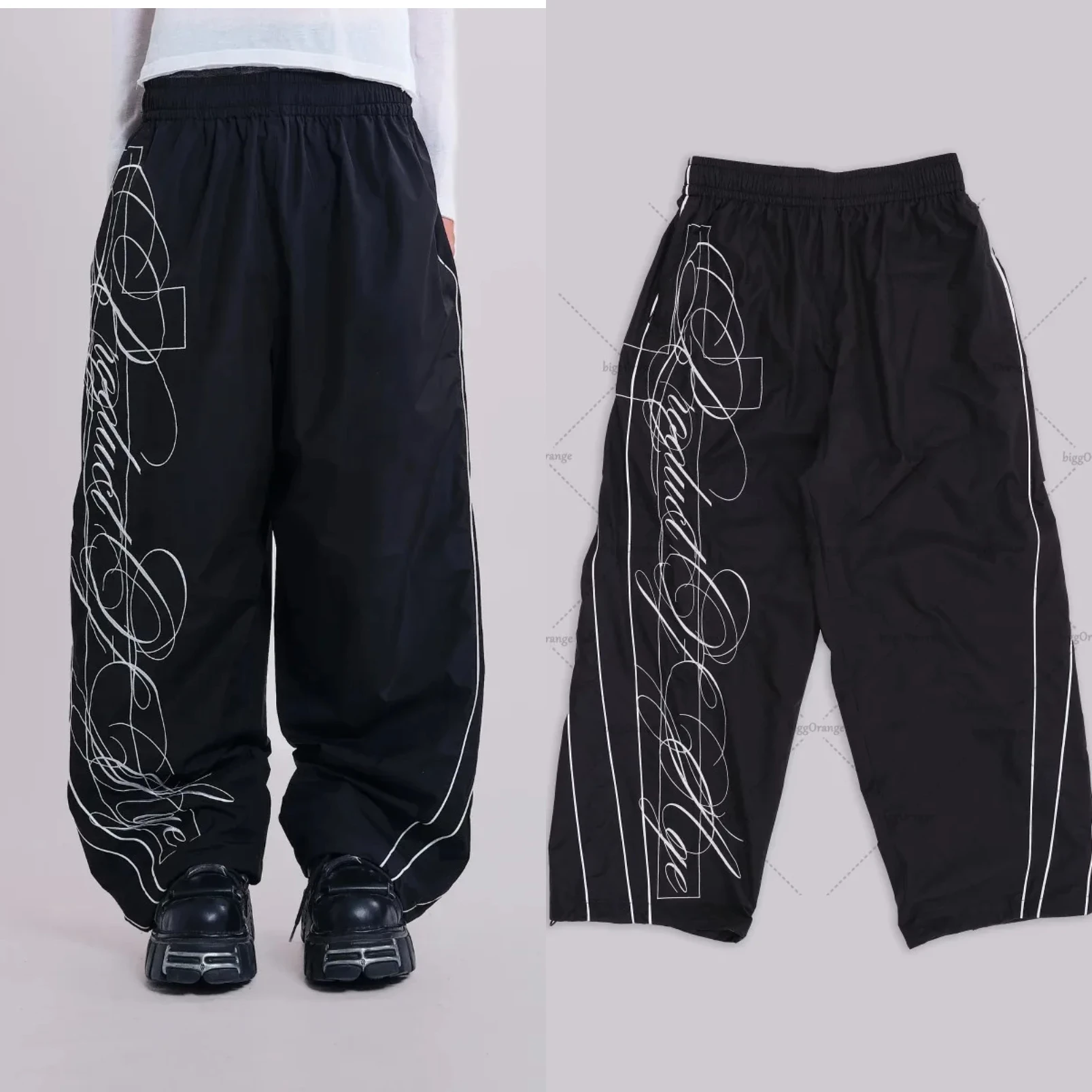 

Y2K Harajuku Striped Lines New Fashion Trend Hip-Hop Gothic Sweatpants Men Women New Vintage Loose Casual Wide-Leg Sports Pants