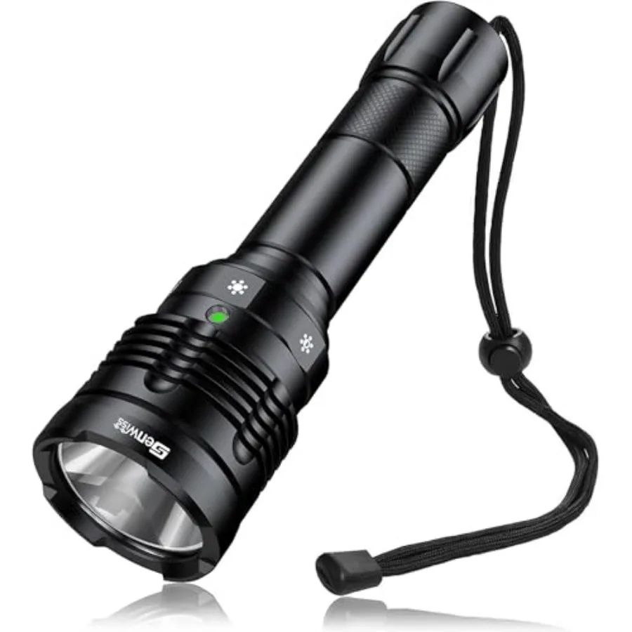 

Dive Light, 2000 Lumen Waterproof Flashlight with 5 Modes, Underwater Flashlight with Battery Power Indicator GN-T45