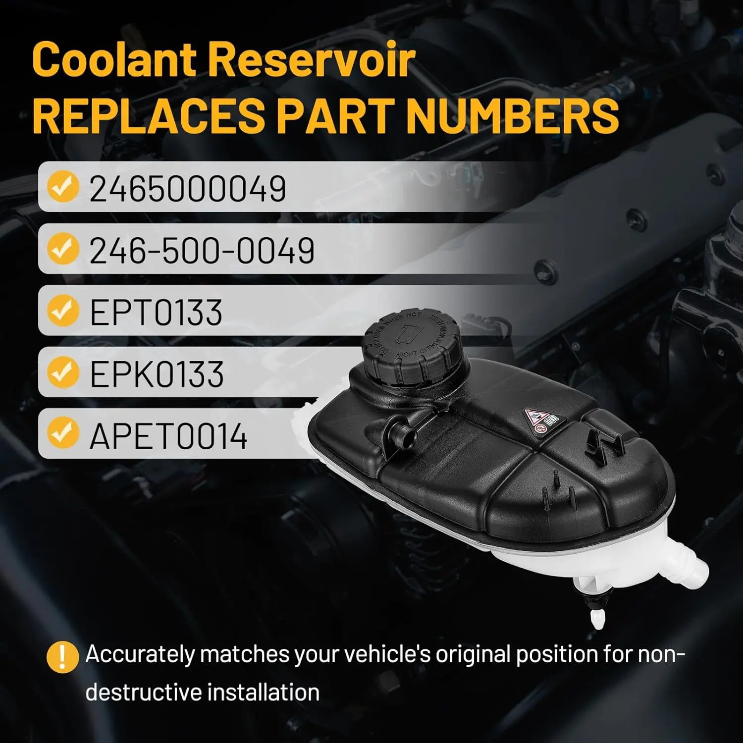 Engine Coolant Expansion Reservoir Overflow Tank EPK0133 For Benz B250 CLA250 GLA250 CLA45 AMG GLA45 AMG 2013-2018 2465000049