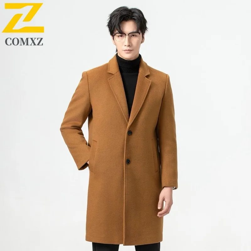 

COMXZ Men Trench Coat Wool Blend Elegant 2025 High End Autumn Street Padding Coat Office Commute Windproof Design Winter Jackets