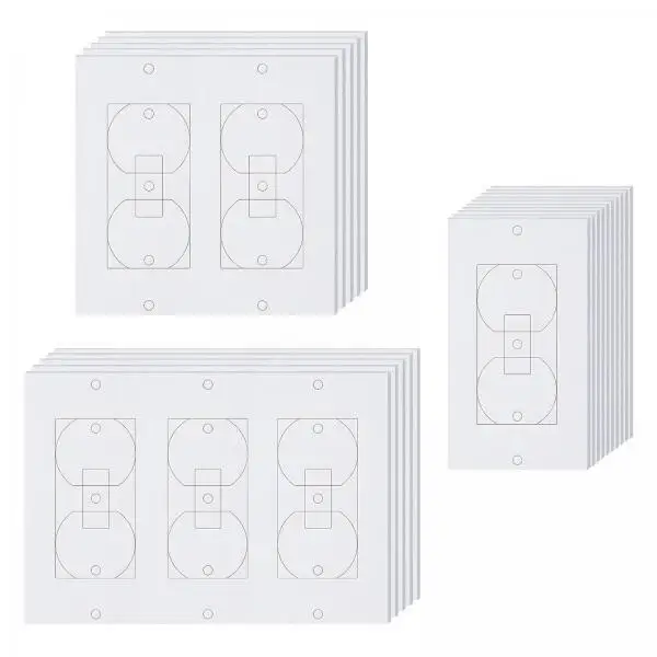 3x 20Pcs Wall Plate Outlet Sealers Outlet Cover Plates for Toggle Duplex Home