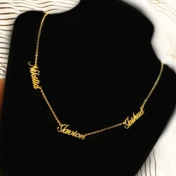 Stainless Steel Jewelry For Women Custom Multi-name Necklace Personalized Customized 1-5 Name Choker Memorial Day Jewelry Gifts