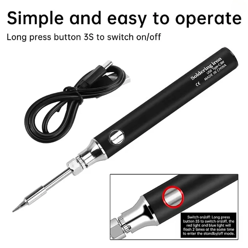 

5V 8W USB Soldering Iron Three Levels Of Temperature Regulation Mini Soldering Iron Heat Pencil DIY Welding Repair Tool