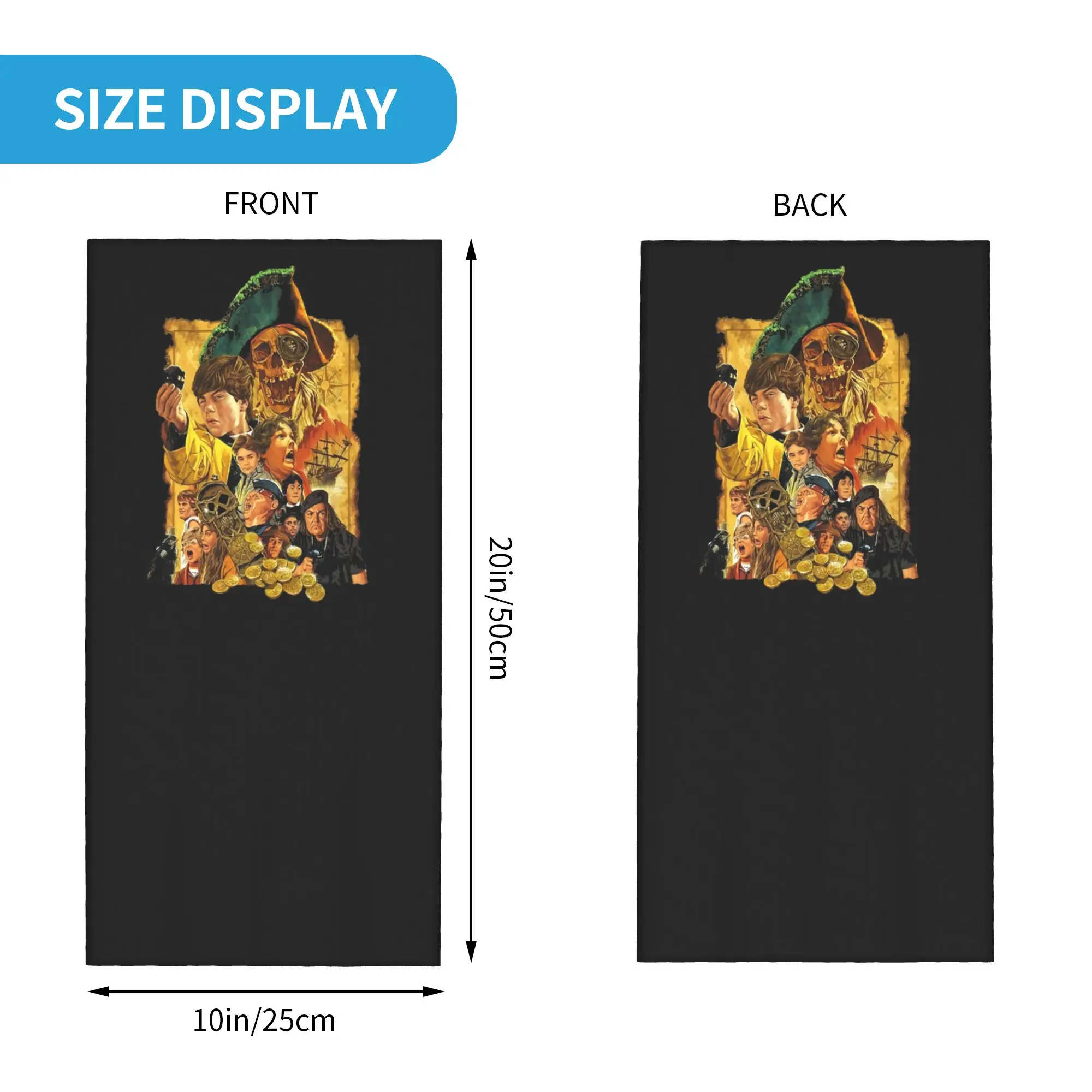 Custom The Goonies Pirate Bandana Neck Gaiter Windproof Face Scarf Cover Men Women Never Say Die Sloth Chunk Headband Tube