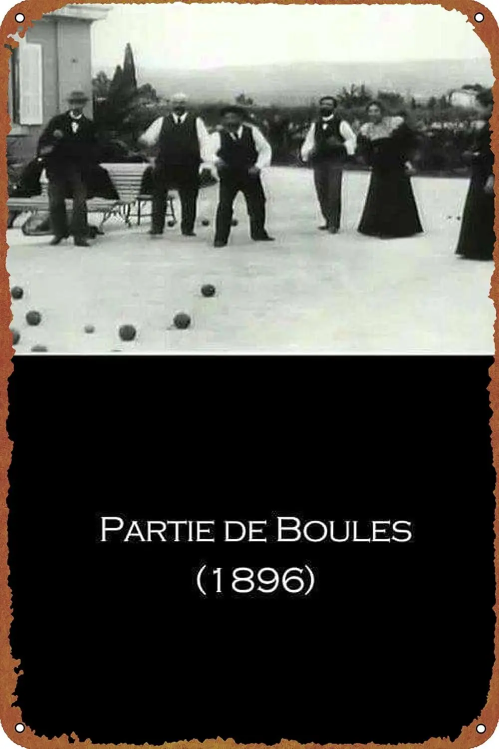 Partie de boules Poster Tin Logo Metal Style Cafe Home Bar Garage Garden Door Wall Art Decor 8x12 inches sign