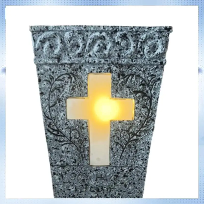 

AD-Crosses Graveyard Flower Pot, Cemetery Vase, Memorial Flower Stand With Spiked Tombstone, Flower Pot Display