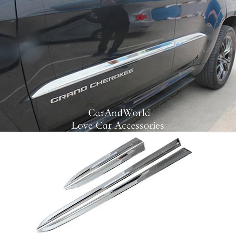 

ABS Chrome Side Door Body Moulding Decoration Strips Trims Car Accessories For Jeep Grand Cherokee WK2 2014-2020