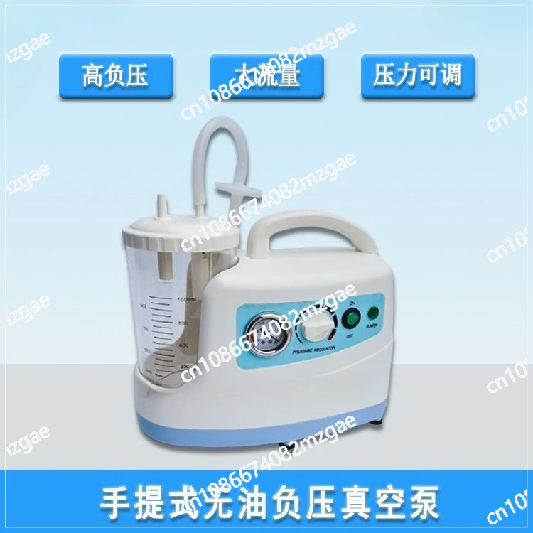 Compact Handheld Vacuum Filter Pump, Oil-Free Diaphragm Suction Filtration Apparatus with Collection Bottle for Lab & Field Use