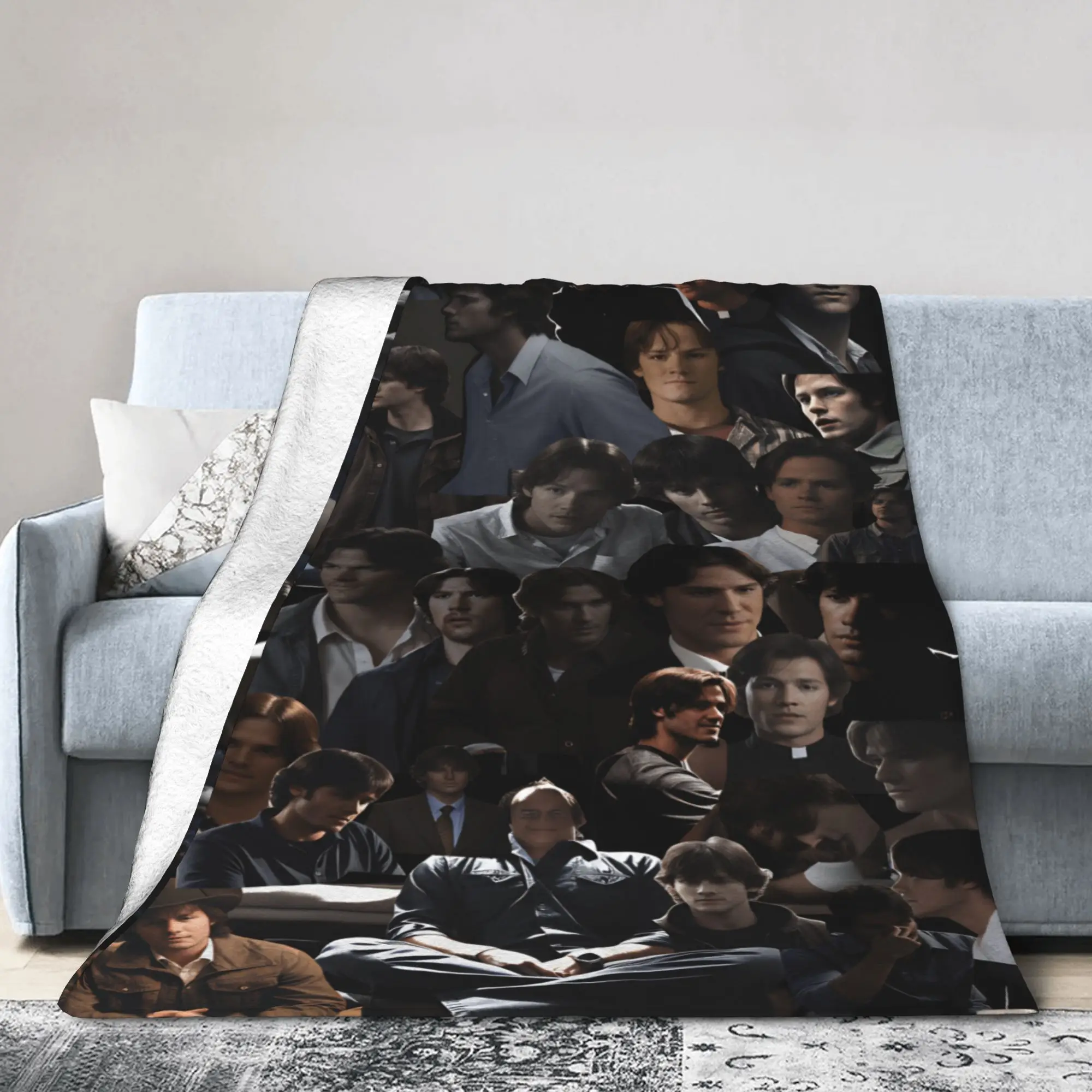 Warm Soft Blanket Decorative Sam Winchester Supernatural Bedding Throws  Flannel Bedspread For Couch Chair Bed Sofa Bed Cover