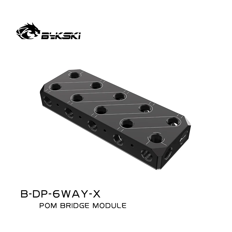 Bykski GPU Terminal Block for Computer Graphics Card Water Cooling Block Bridging Module Adapter / POM Connectors / B-DP-6WAY-X