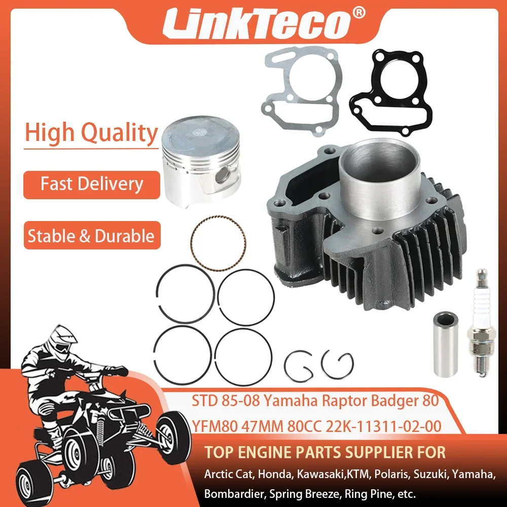 

85-08 STD Bore 47MM 80CC Cylinder Piston Gasket Top End Kit For Yamaha YFM80 Raptor Badger 80 22K-11311-02-00 22F-11351-01-00