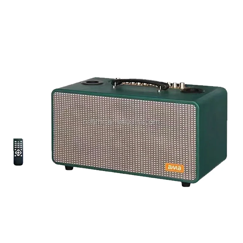 

Wireless BT Karaoke HIFI Mini Party Speaker Home Theatre Audio Sound System USB Music Players Wooden Active Home Audio For Mini