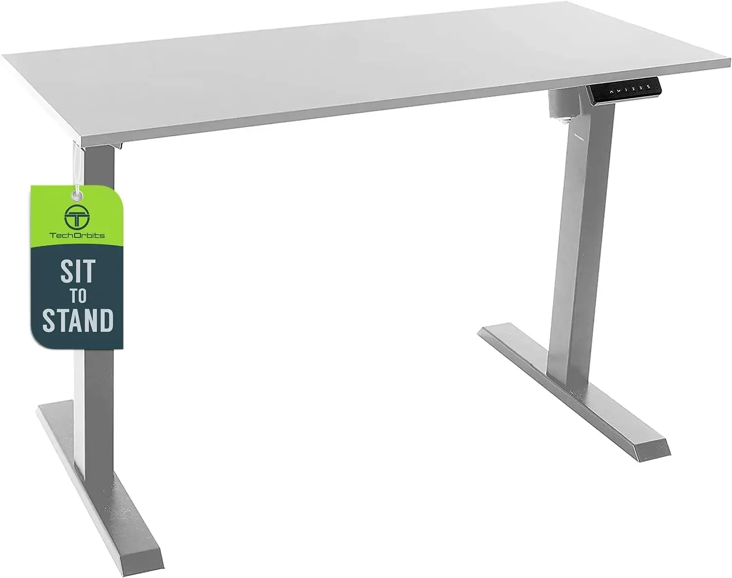 Electric Standing Desk Frame with 47 x 24 Tabletop - Motorized Workstation Two Leg Stand Up Desk with Memory Settings