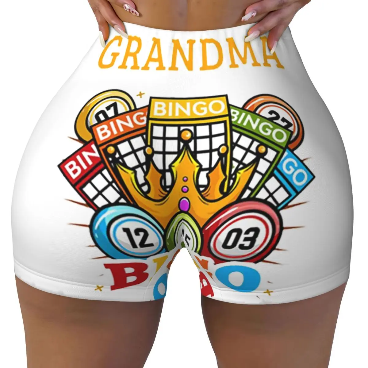Custom Women's Bingo Paper Game Workout Yoga Shorts Gym Athletic Biker Running Shorts