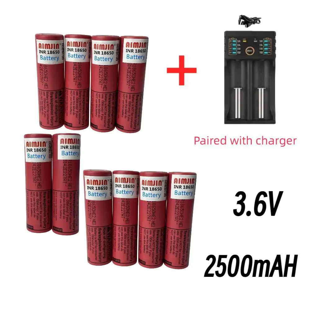 100% Original 18650 HE2 3.6V Battery 2500mAh 20A Rechargeable Battery HE2 18650 Battery Power Tools