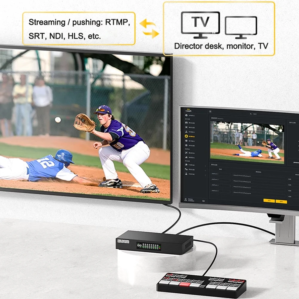 Imagem -03 - Link pi Enc8 Hdmi Codificador de Vídeo 4k Decodificador de Baixa Latência Gb28181 Arm Cortex A53 Quad Core 1.2ghz Suporte 1080p60 Ndi Srth.265