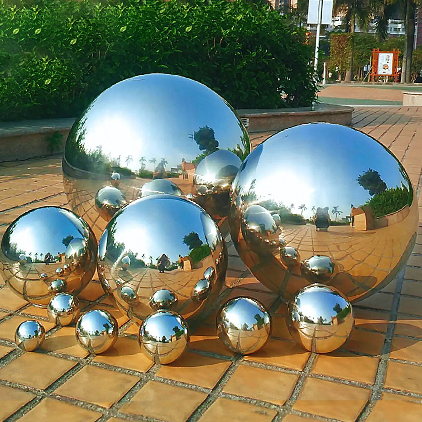 

5 Pcs Balls Hollow Floating Decorative Sphere Home Decoration Ball Mirror Decoration Ball Polished Garden Home Accessories