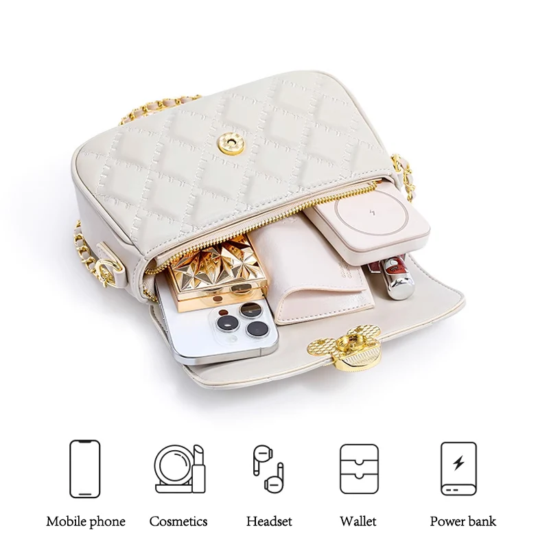 ديزني بلون ميكي بنات حقيبة الماس منقوشة سلسلة حقيبة مربعة كتف واحد قطري حقيبة كروس هدية عيد ميلاد #3