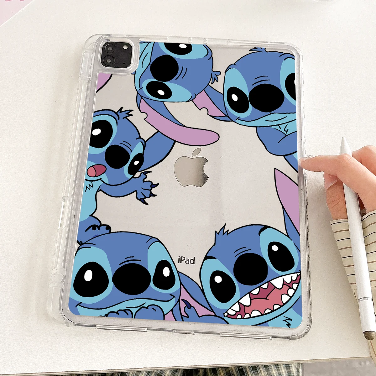 Cartoon Cute Stitch Cover For iPad 10th 10.9 9th 8th 7th 10.2 Generation Case 9.7 Mini6 Air 6 5 4 3 Pro11 inch 2024 2022 Funda