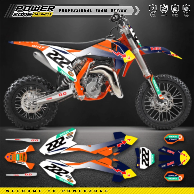 

PowerZone пользовательские графические фоны для команды наклейки для KTM комплект наклеек для KTM SX65 2016 2017 2018 2019 2020 SX65cc номер 16