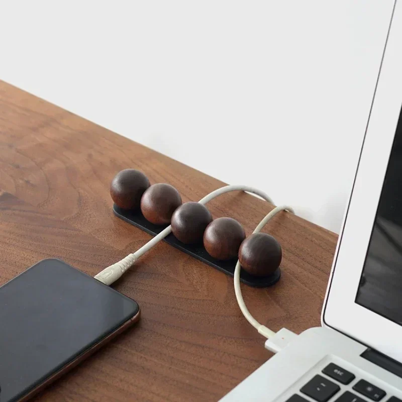 

Solid Wood Cable ManagerINS Creative Hub OrganizerData Cord WrapperDesktop Sorting Accessories Neat Solution Stylish Holder