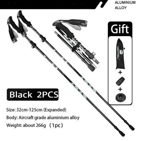 Ultralight Telescopic Trekking Poles Hiking Sticks Nordic Walking Trail 5 Section Collapsible Portable Outdoor Alpenstock
