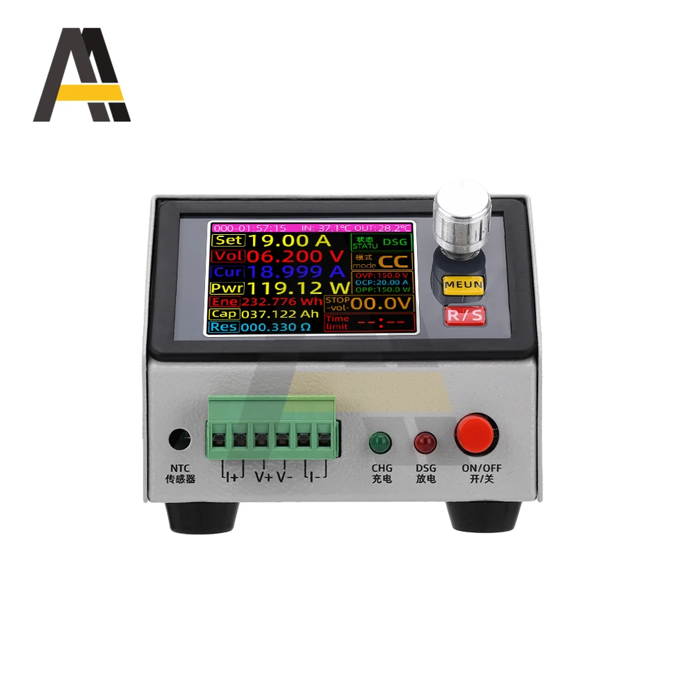 DC 12V 2.4 pollici DC CNC Tester di carico elettronico DC 0-150V 20A 150W rilevatore di schermo a colori