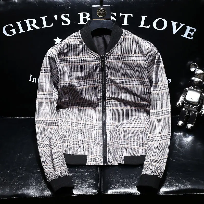 

Британская полосатая куртка, мужская молодежная весенне-осенняя новая тонкая модная куртка с воротником-стойкой, повседневная верхняя одежда