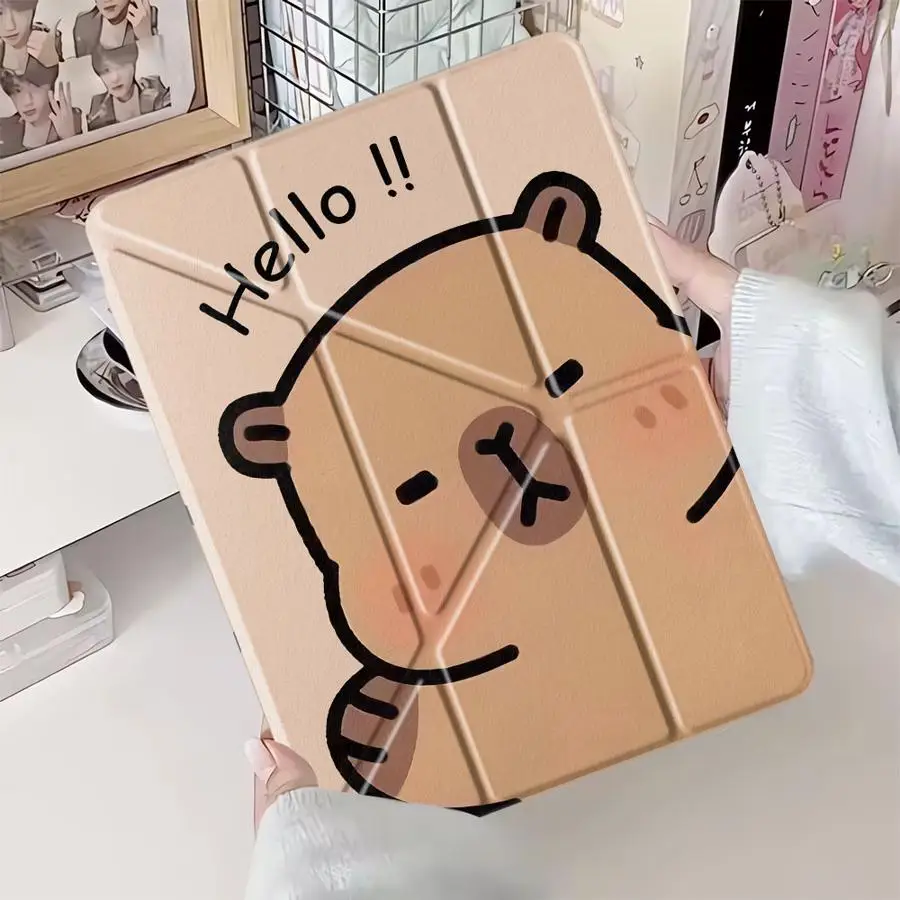Tablet Case For iPad Mini 6 7 Pro 11th 10th 9th 8th 7th 12.9inch Pro 2025 Air 4 5 M3 M2 1 2 M4 11inch Holder Cover Capybara