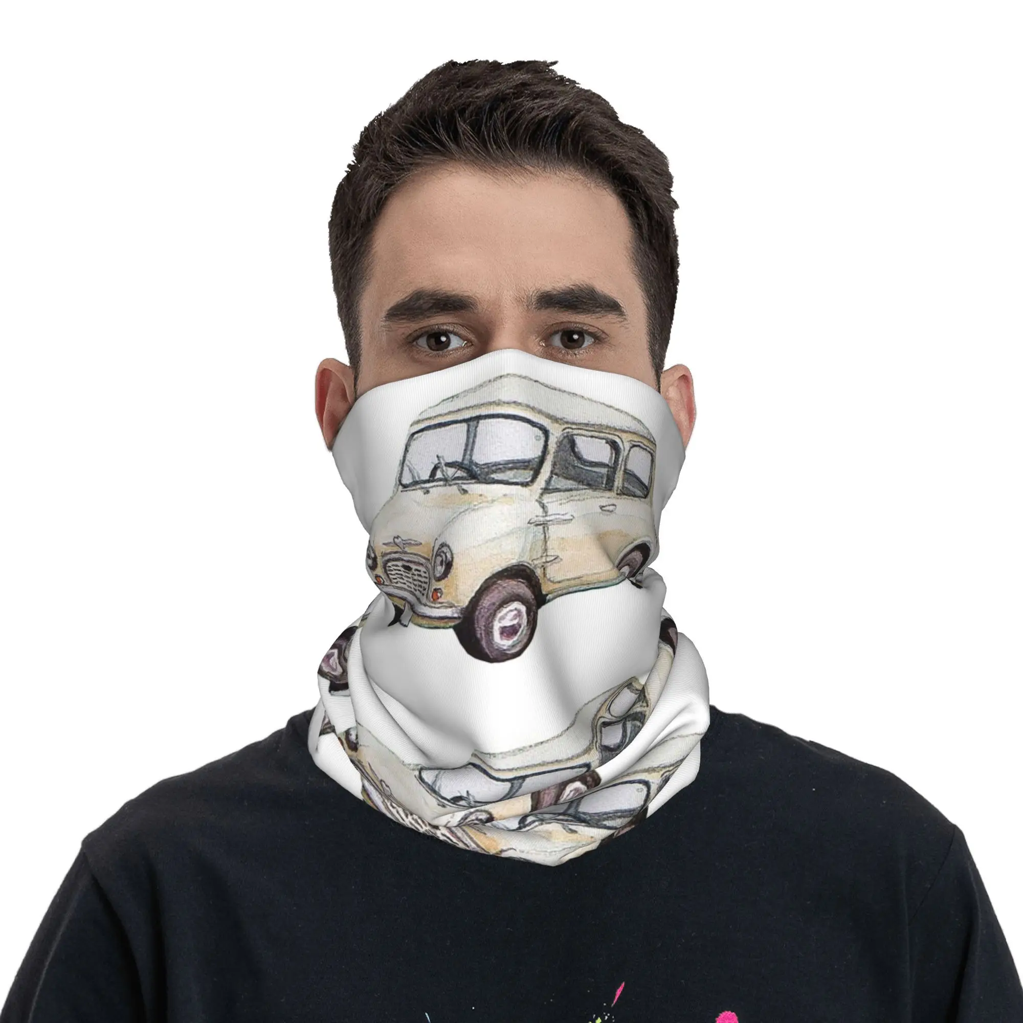 كلاسيكي أبيض صغير كوبر بألوان مائية نمط باندانا الرقبة الجراب مطبوعة وشاح سحري متعدد الاستخدام قناع الوجه الجري للجنسين الكبار