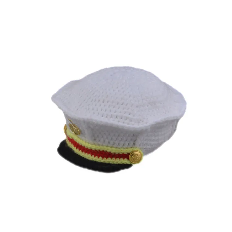 Newborn Photography Outfit Baby Police Uniform US Marine Corps Costume Boy Photo Clothing Baby Suit Newborn Photo Knitted Hat