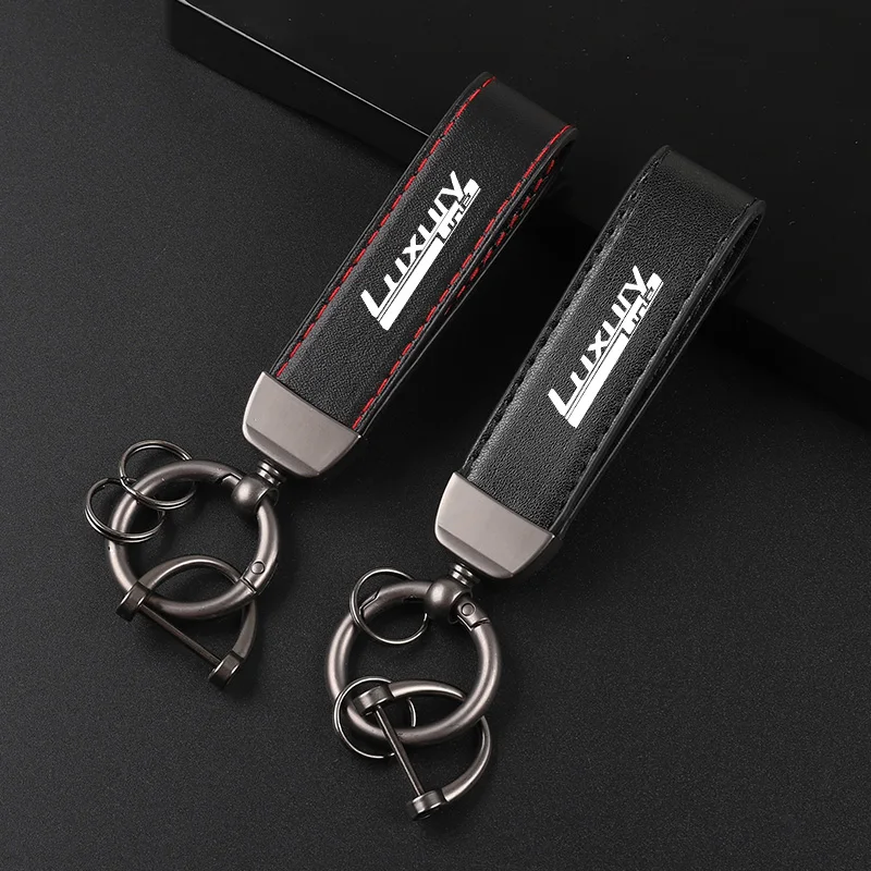 Deluxe Leather Keychain with Car Badge Keychain Pendant For BMW luxuryline