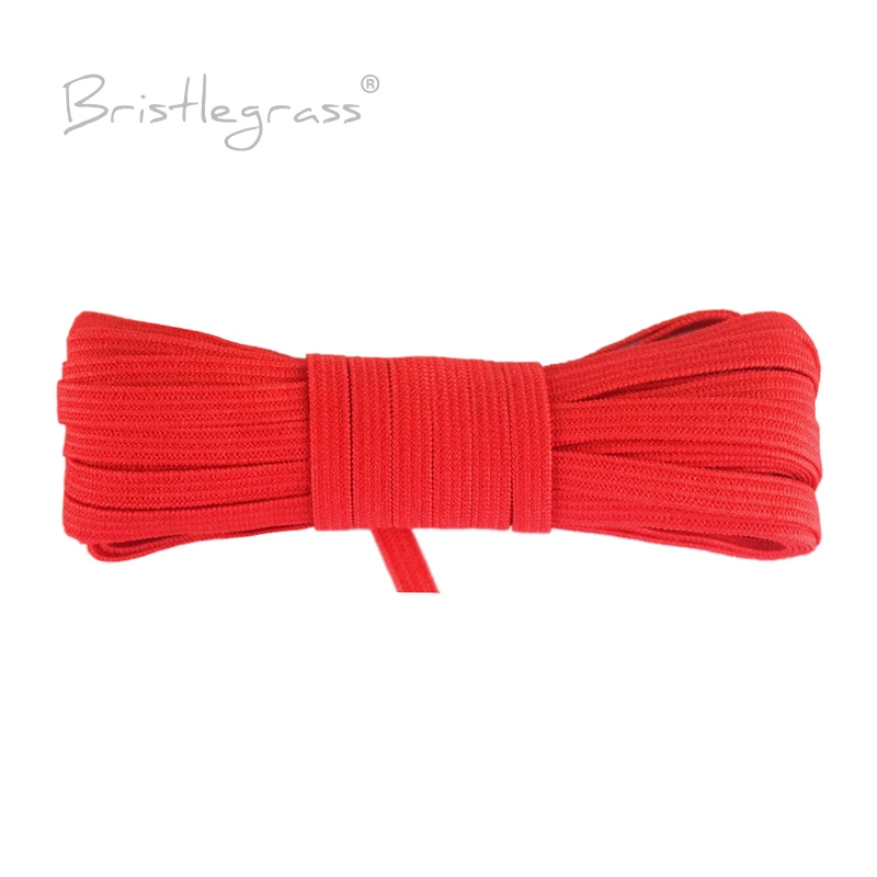 BRISTLEGRASS 2 5 10 Yard 4mm Red Solid Color Skinny Spandex Band Elastic Headband Hair Tie Dress Lace Trim Sewing Notion