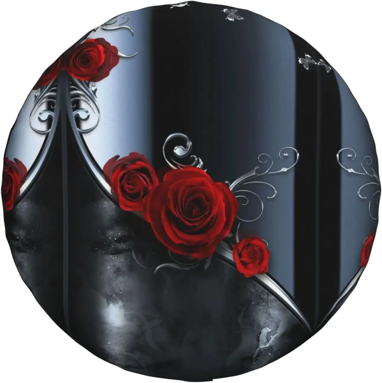 Pretty red roses capa de pneu sobressalente protetores de roda água à prova de poeira universal apto para suv caminhão campista viagem acampamento reboque