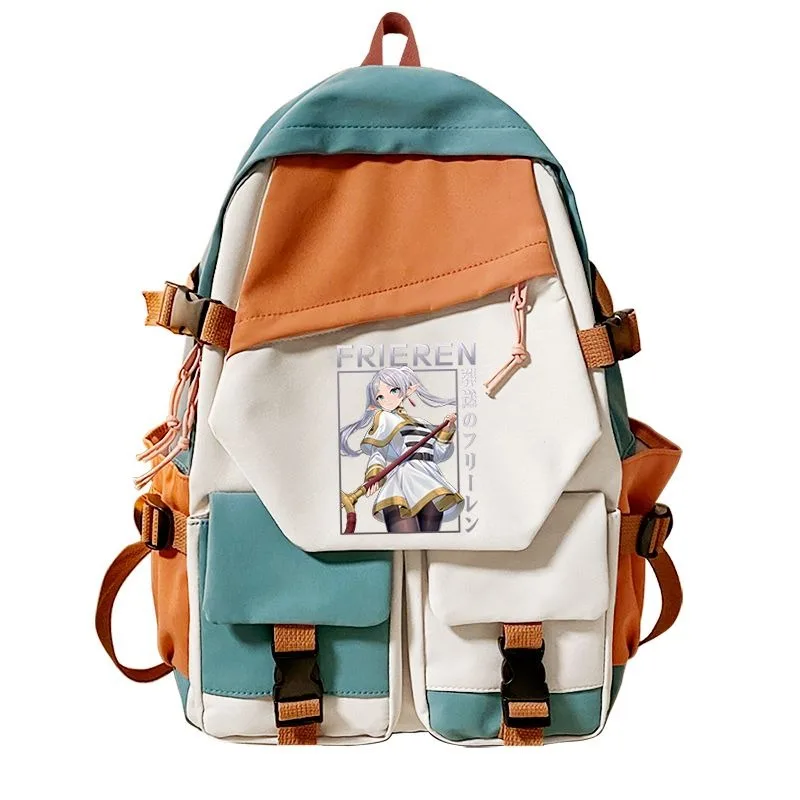 Tas punggung Anime anak perempuan, tas sekolah remaja, ransel anak perempuan, tas punggung Anime, Sousou no Frieren, 30 × 43 × 14cm