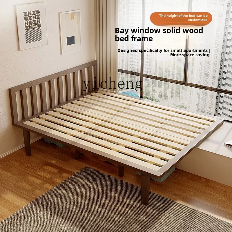 ZC solid wood bed bay window splicing bed small apartment space saving window sill extension connecting bed