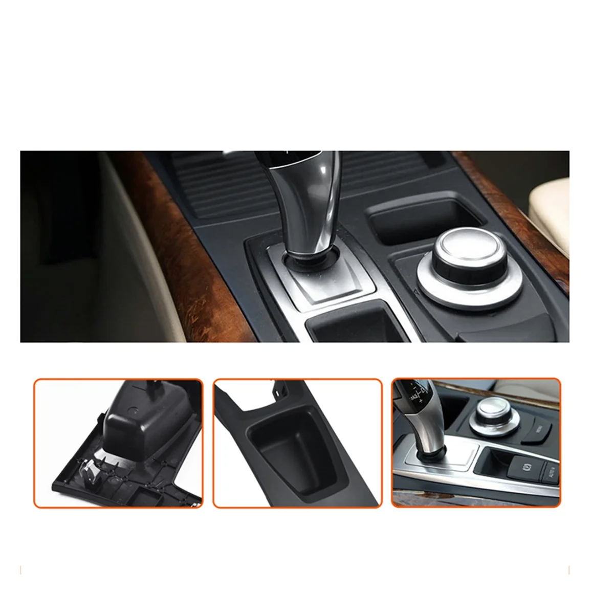 Ingenious سيارة وحدة التحكم المركزية صندوق التروس التحول غطاء لوحة الكسوة لسيارات BMW X5 E70 X6 E71 E72 2007-2013 51169164485   الموديل B LHDمتين