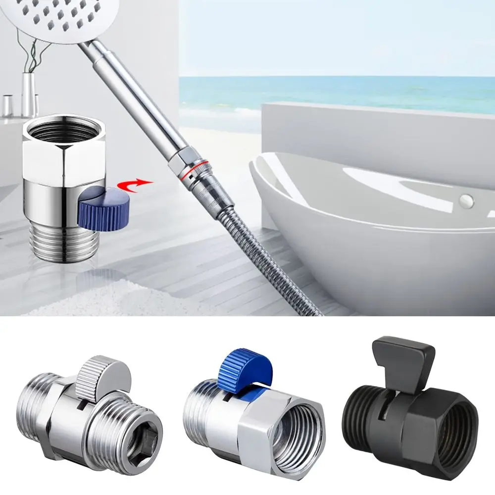 Straight-through Bathroom Shower Water Shut-Off Water Flow Control Valve Diverter Valve Shut-off Angle Valve Brass Junction