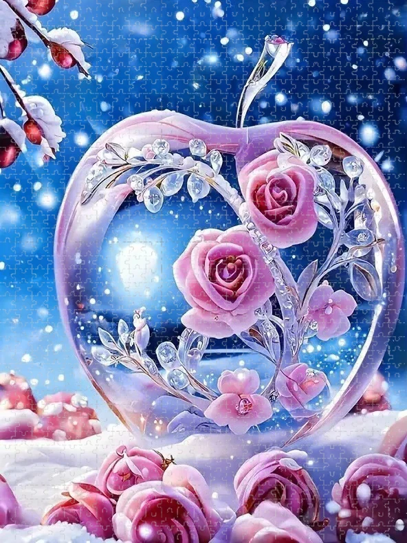 

500pcs/1000pcs Jigsaw Puzzle Rose Flower Large Puzzle，Family Fun，DIY Home Decor, Designed for Birthdays,