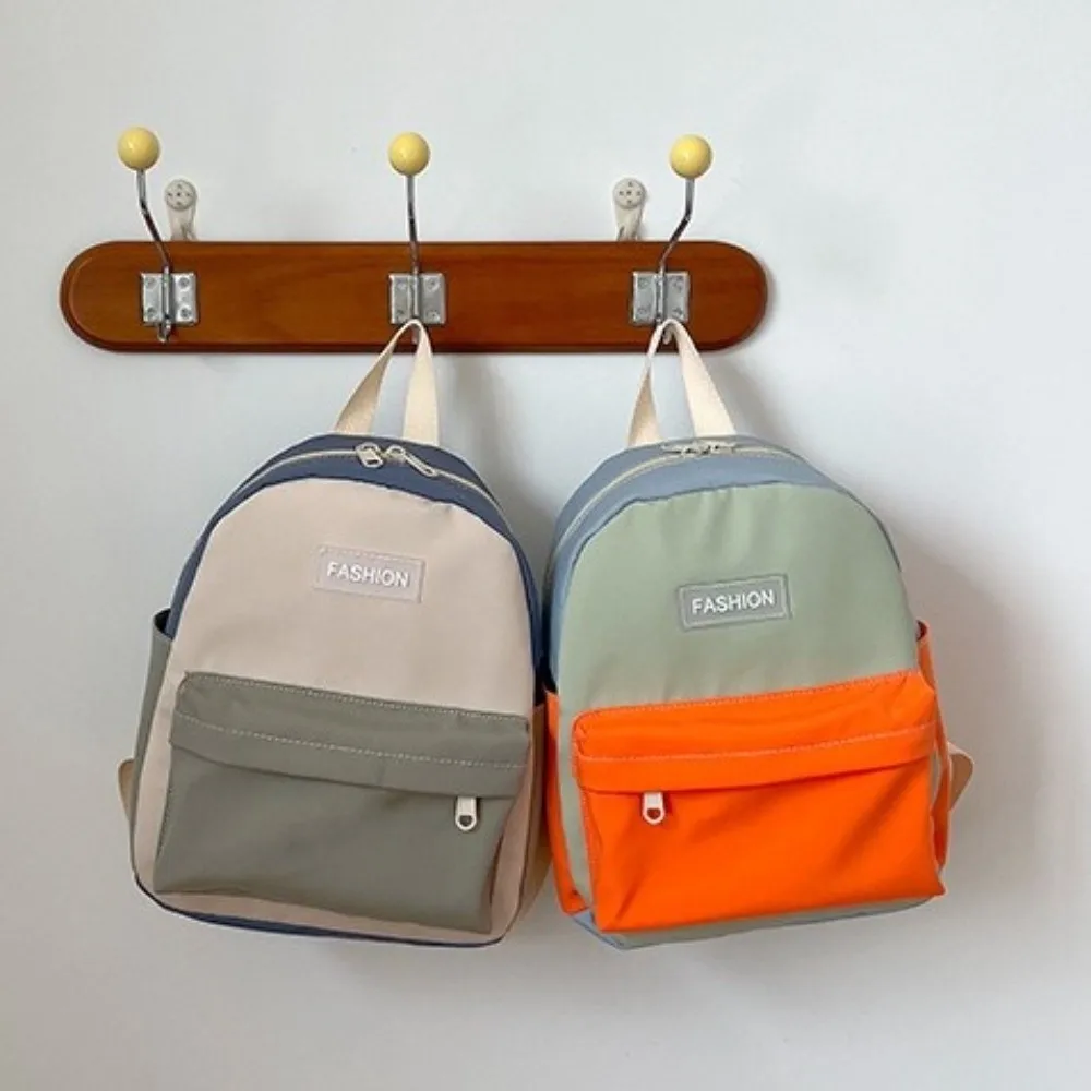 New Nylon Kid School Bag Contrasting Color Durable Children Travel Bag Waterproof Lightweight Cute Mini Backpack For Travel