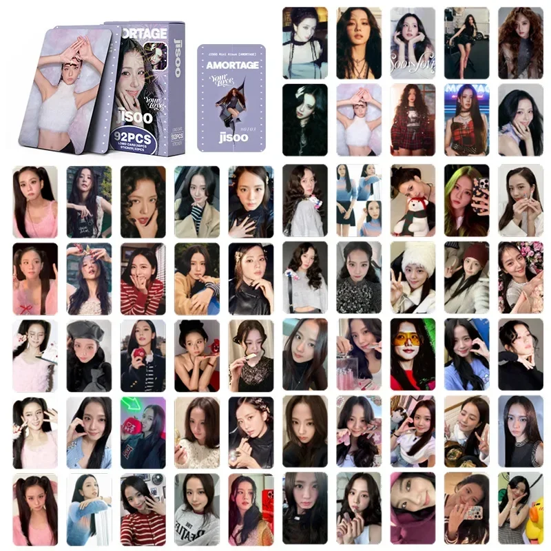 60+32pcs/set Kpop Photo Album AMORT AGE JISOO Photocards Lomo Cards Photocards for Fans Collcetion High Quality HD Postcar