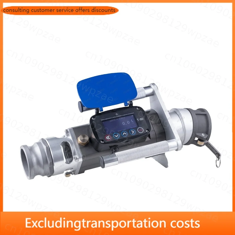 Portable T-80 Gravity Fuel Flow Meter IP67 Protection Clamp-On Easy Install Sensor for Unloading Gas Stations