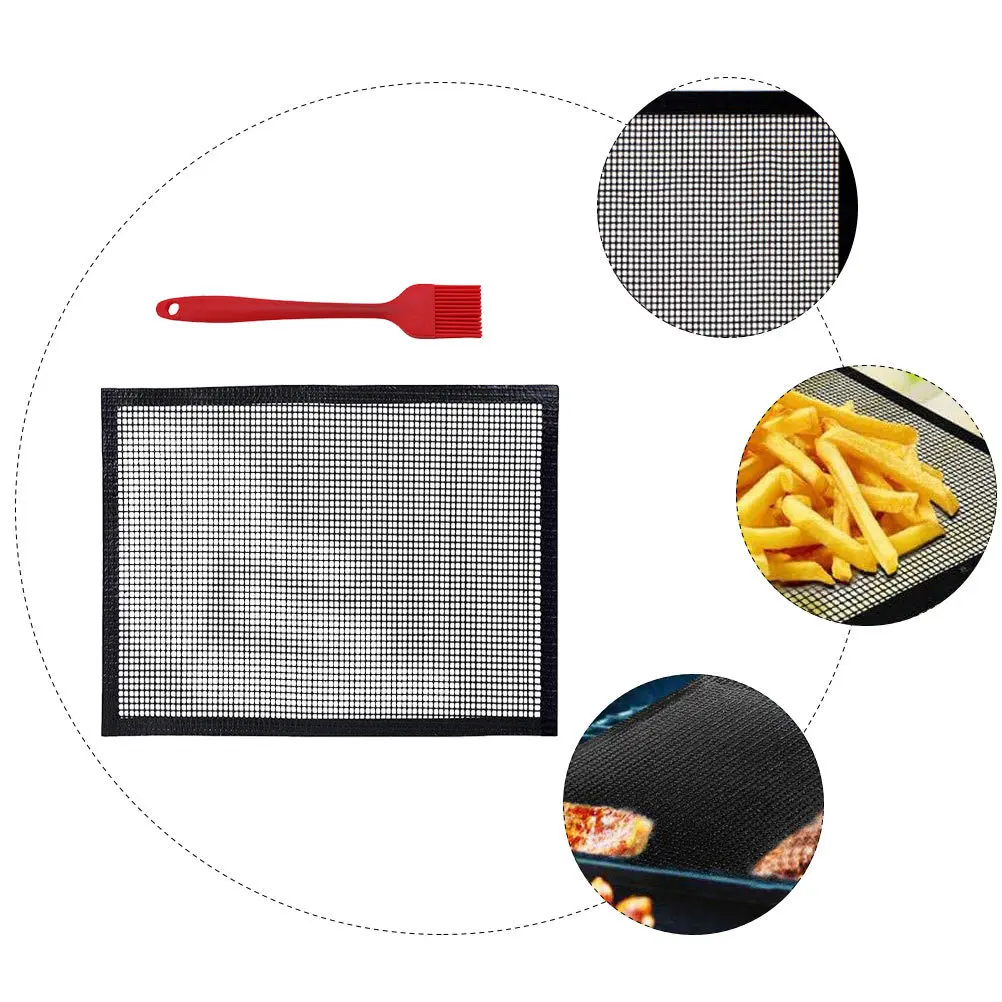 

Nonstick Bbq Grill Mat Reusable Mesh Sheet Liners for Camping Picnic Backyard Party No Deformation Easy to Use