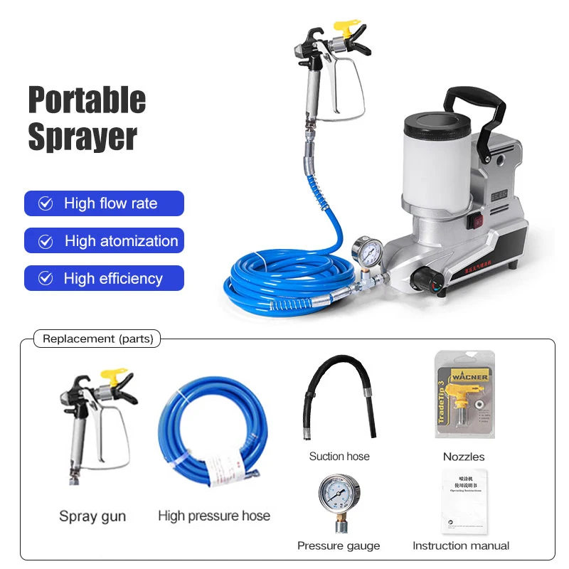 Multifunctional Small Paint Sprayer Electric High Pressure Airless Paint Sprayer Latex Paint