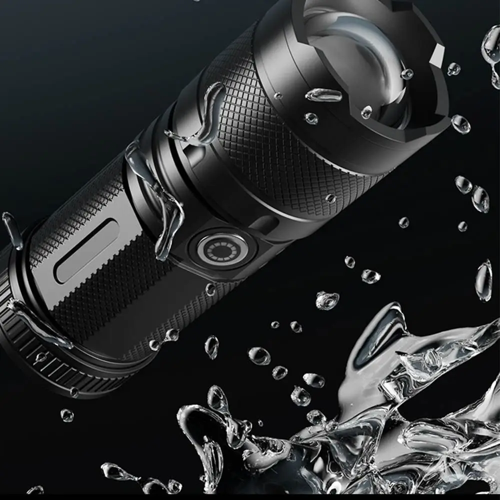 

Powerful White Laser Flashlight Plastic Material Telescopic Zoom Telescopic Zoom Torch Light Multiple Lighting Modes Waterproof