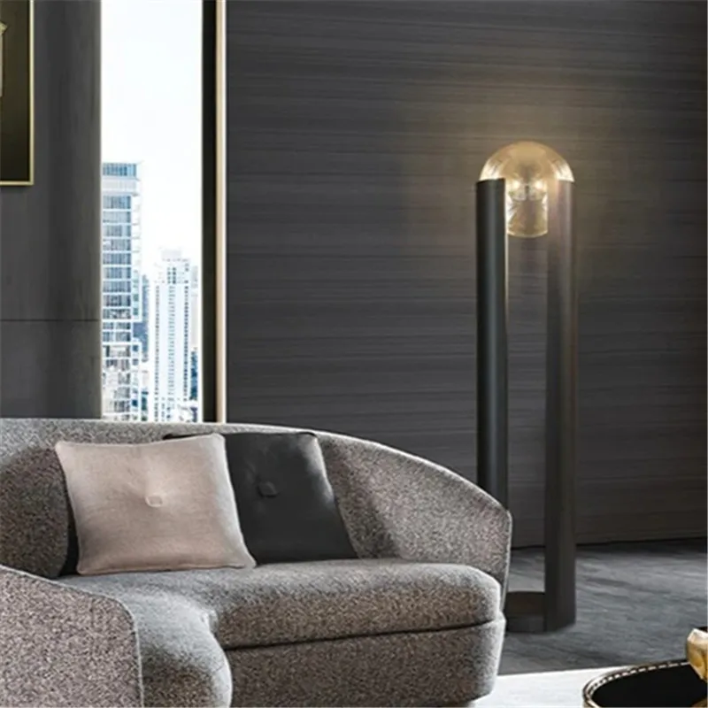 Luxury led beside brass standing lamp Personality Glass ball Lamps Bedroom Living Room Study Decorative Lamp office  floor lamp