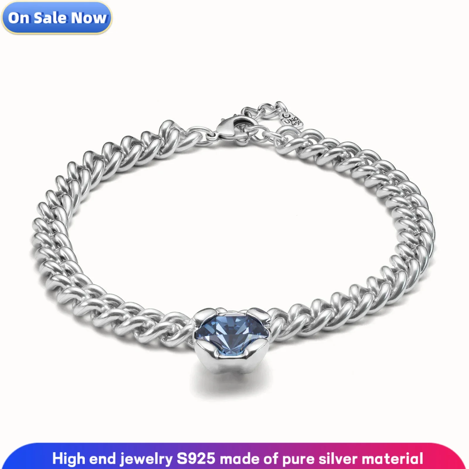 

Женское роскошное оригинальное элегантное квадратное ожерелье с синими кристаллами S925, ювелирные изделия высокого качества, подарок